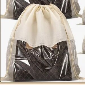 NEW: Beige Drawstring Storage Bags for handbags, shoes, etc.